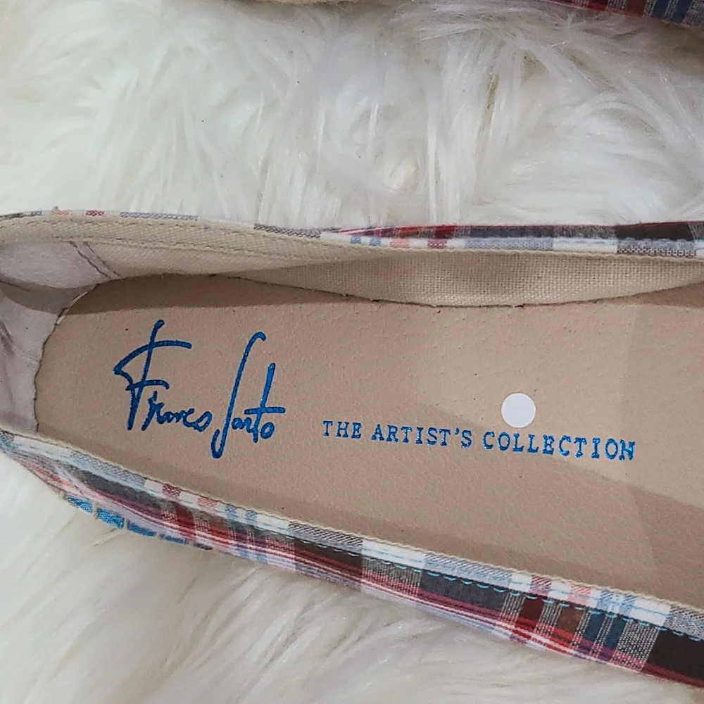 Franco Sarto Womens Espadrille Plaid Canvas Fabric Size ‎ 6.5 M